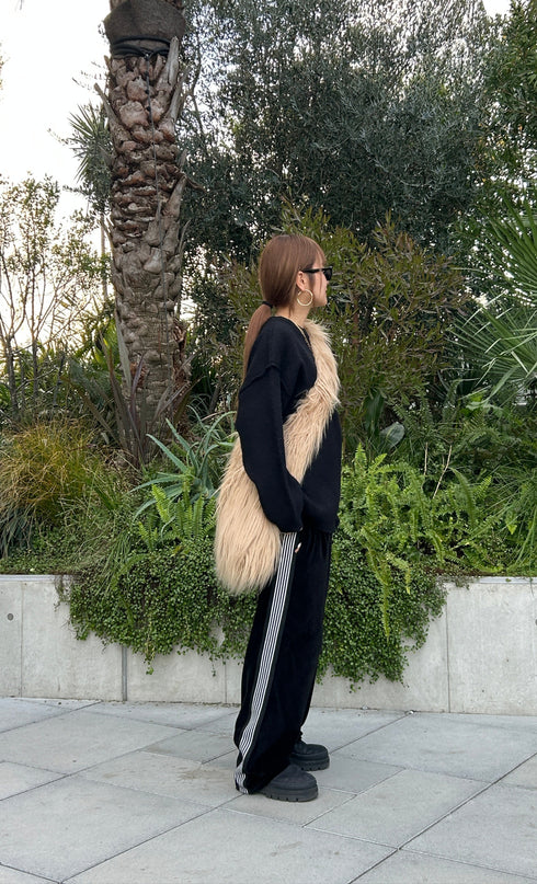 ベロアラインルーズパンツ